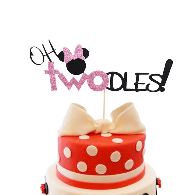 Décoration de gâteau en acrylique avec nœud rouge Minnie Mouse, décoration  de fête d'anniversaire pour enfants filles, fournitures - AliExpress