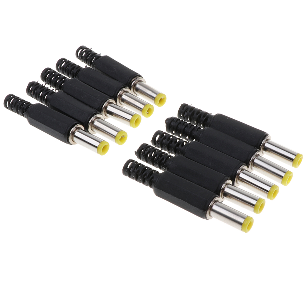10pieces 5.5mm X 2.5mm DC Power Jack Connector Black Male Plug Adapter 5525