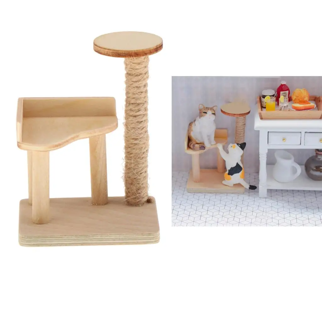 1:12 Dollhouse Mini Cat Tree Scratching Post Miniatures Furniture Decor Toys