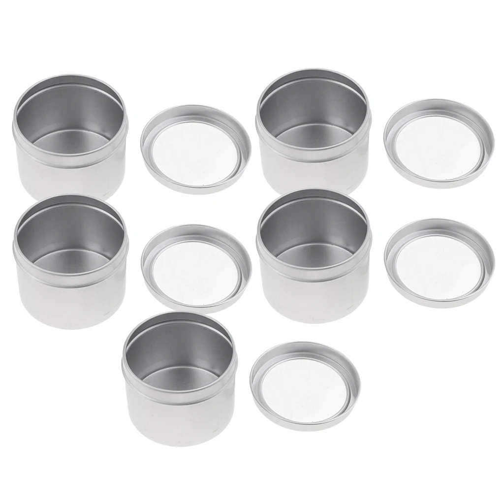 5 Pcs Aluminum Tin Jars (100ml) Cosmetic Containers Round Tin Cans with Screw