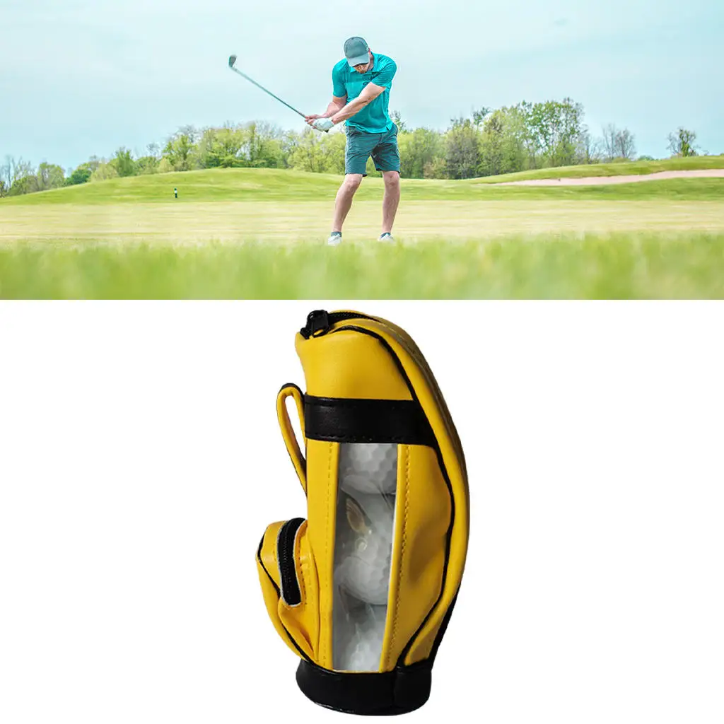 Golf Balls Bag Wear-Resistant PU Leather Universal Storage Ball Pouch Holder Organizer for Men Sport Tennis Sports Outdoors