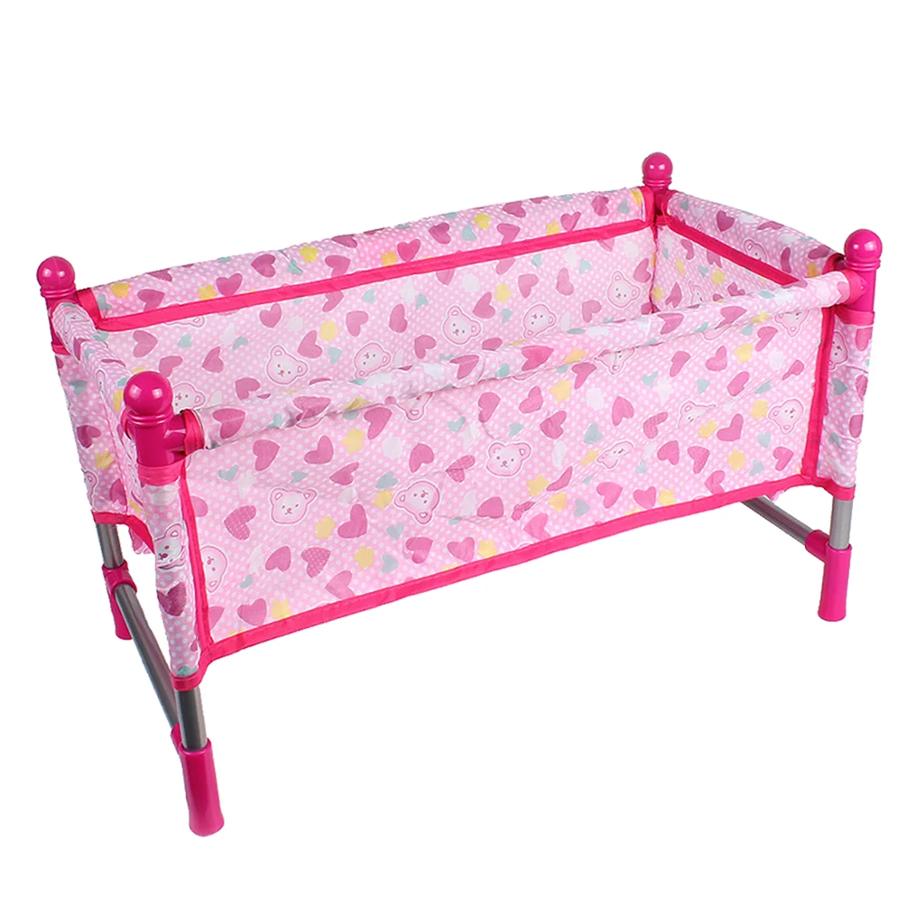 Kids Children Play House Toy - Simulation Furniture Playset Baby Infant Doll Crib Bed Quilt Pillow Set