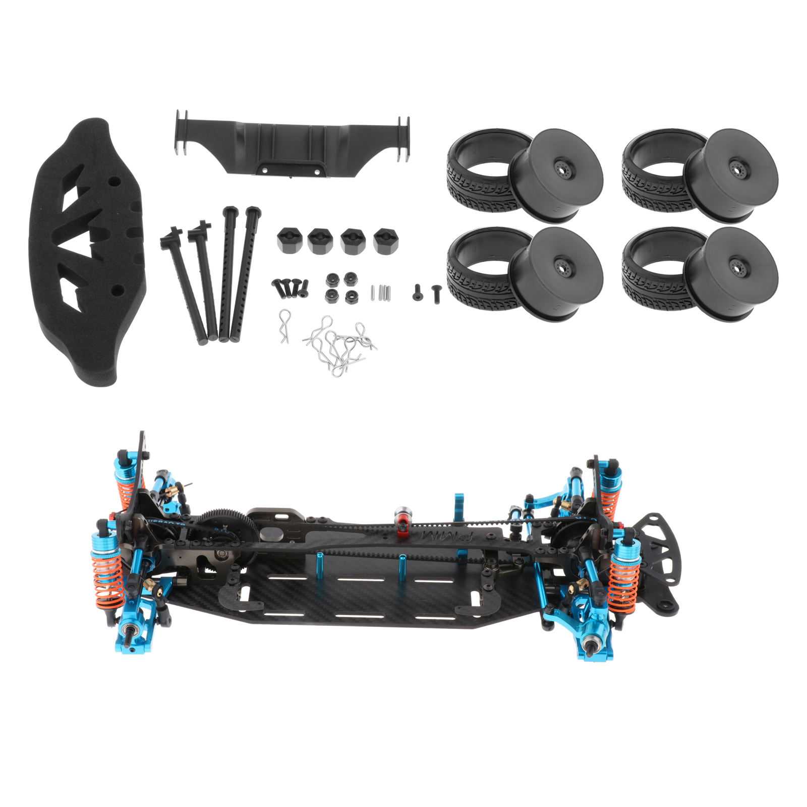 Upgrade RC Car Frame Kit 4WD Touring Car 1:10 Car Hobby for Flat Sports Car