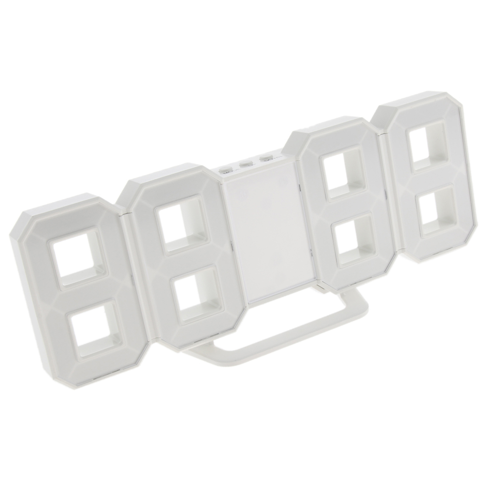 Digital LED Table Wall Clock 24/12-Hour Display USB Alarm Snooze