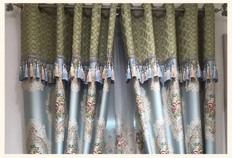 Luxury European Style Embossed Jacquard Curtains for Living Room Bedroom Blackout Curtains Custom Window Screens