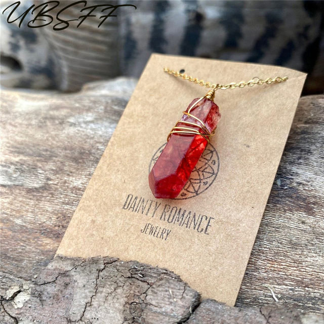 Clear Quartz Red String Necklace