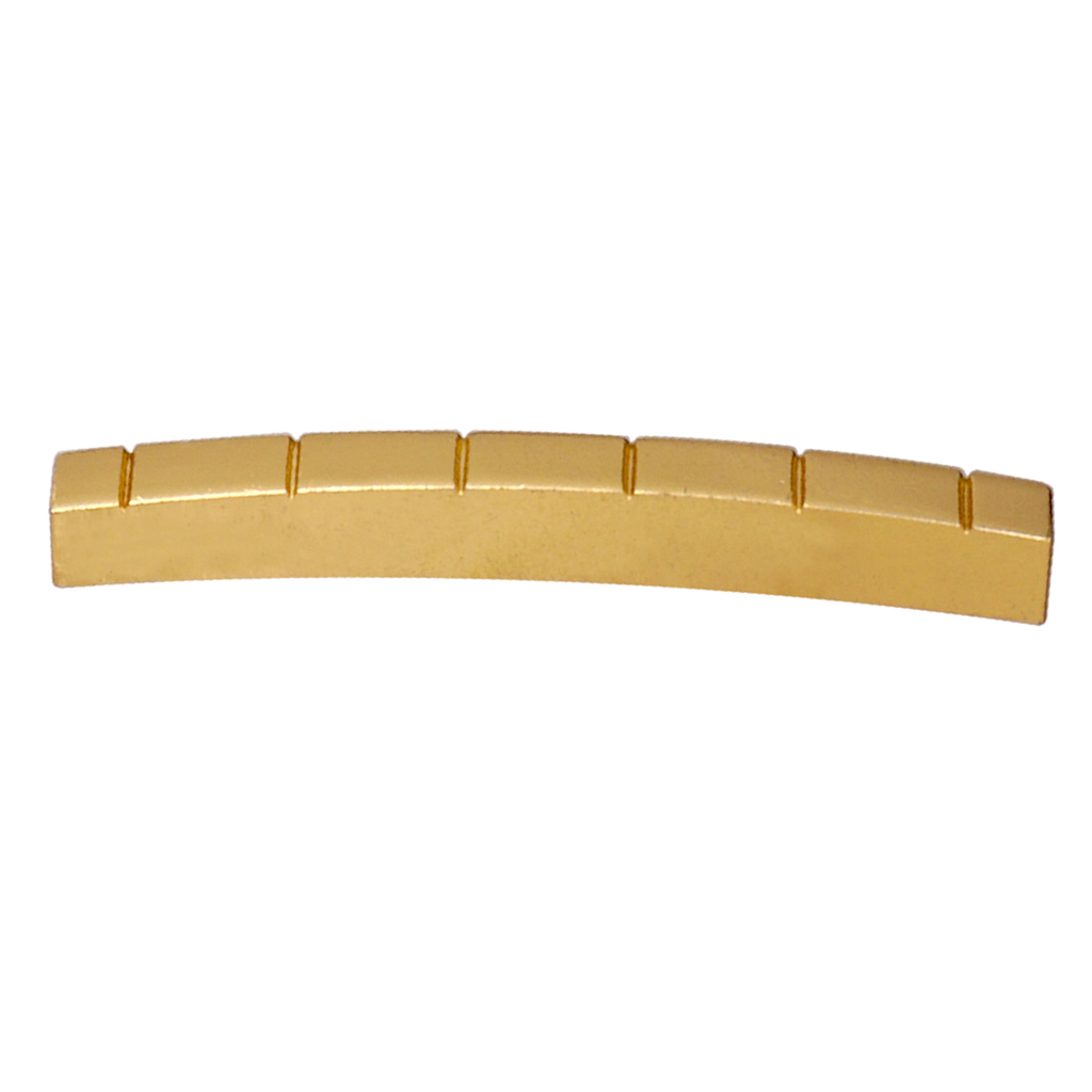  42mm Brass Curved Bottom 6 String Slotted Brass Nut for ST TL Telecaster Electric Guitar Replacement Accessory Parts Gold 