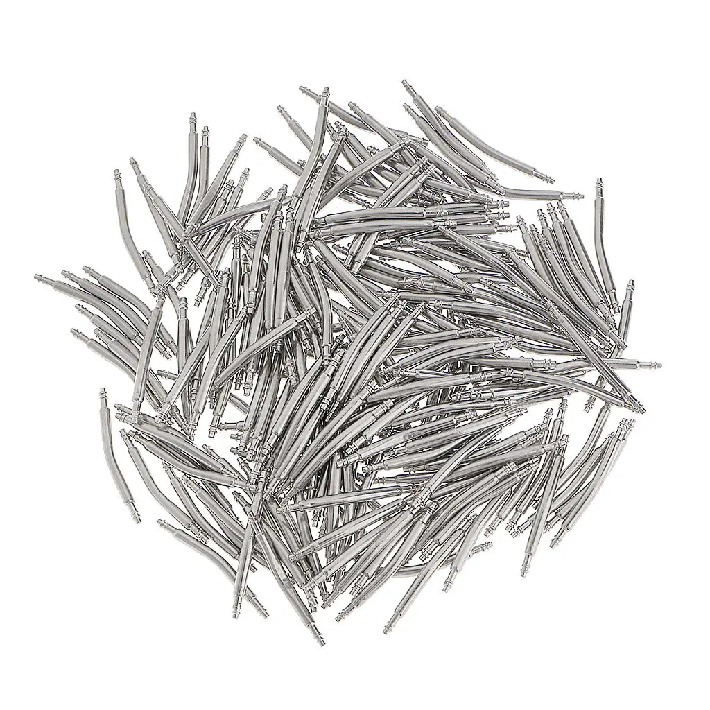 200 Pieces Wholesale Stainless Steel Curved Spring Bar Pins Link for Watch Band 12mm-26mm Watchmaker Repair Component