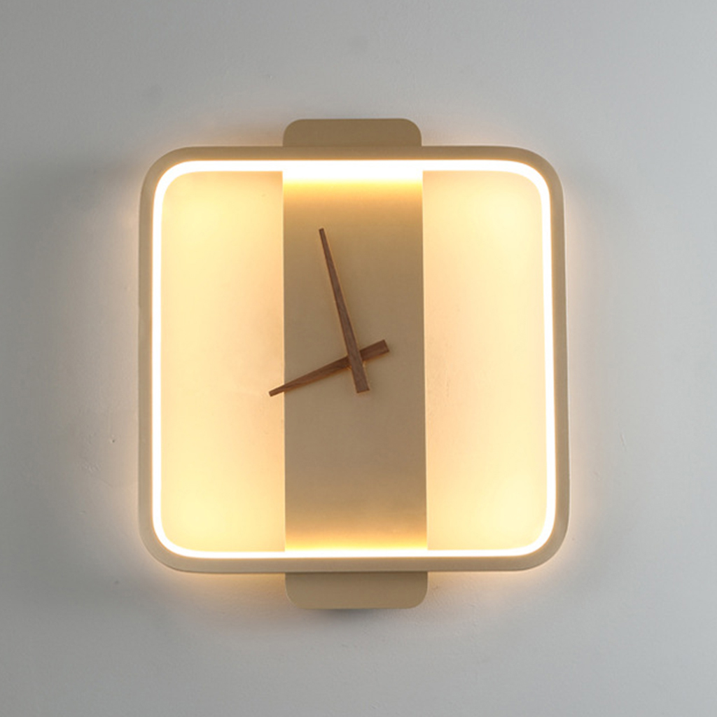 Minimalist Silent Wall Clock LED Lamp Living Room Household Home Ornaments