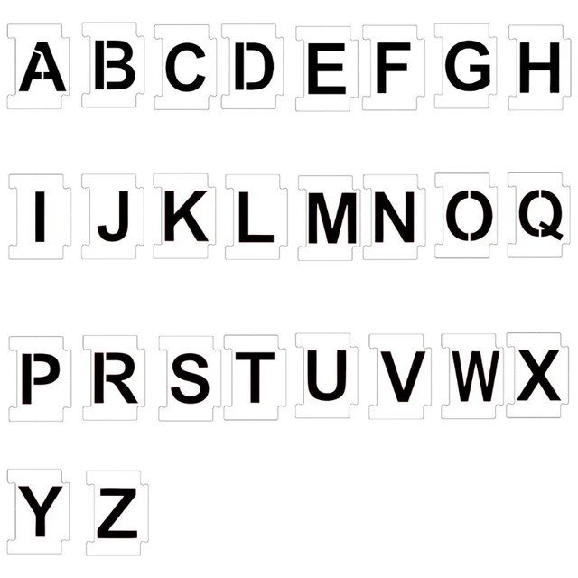 Plantillas de letras de 8 pulgadas para pintar sobre madera, 36 plantillas  grandes de letras del alfabeto, plantillas de dibujo para letreros de
