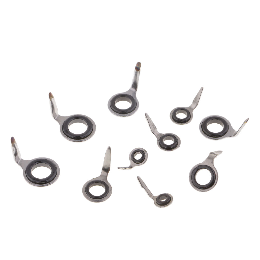 10pcs Fishing Rod Guides Eye Ring Rod Repair Kit 2mm, 3mm, 4mm, 4.5mm, 5mm