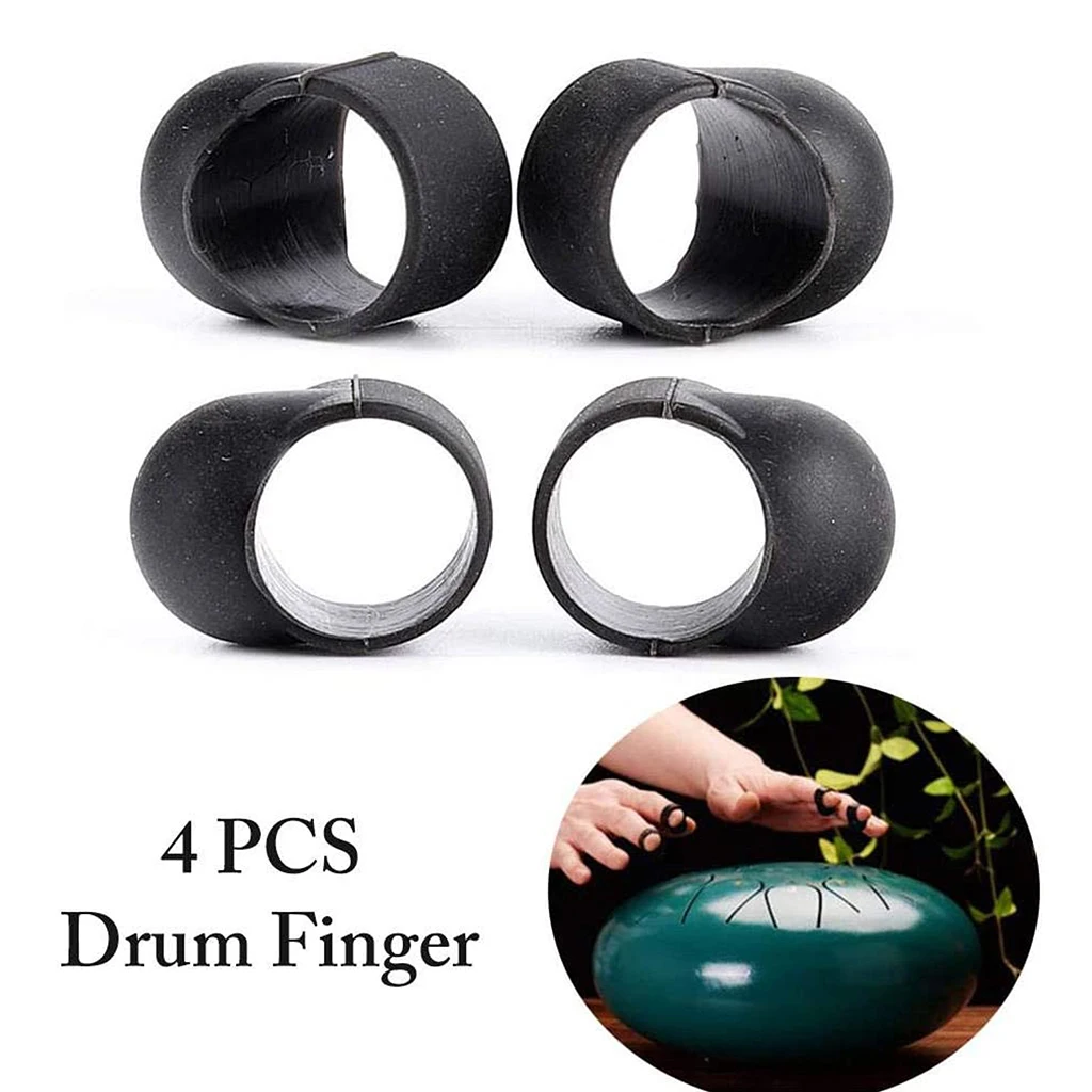 4x Tongue Drum Finger Picks Silicone Sleeves Handpan Percussion Accessories