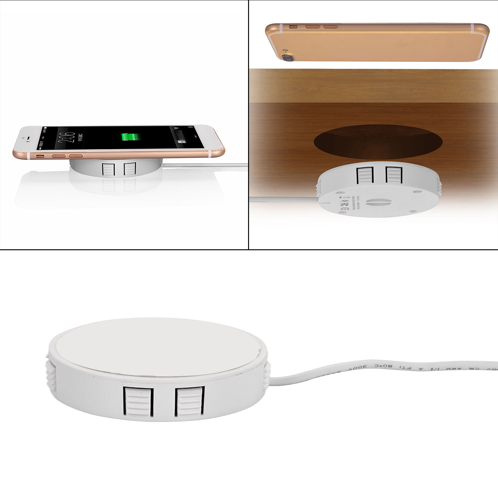Embedded Wireless Charger Quickly Charge Long-Distance Qi Charging Base for Bar Dining Tables