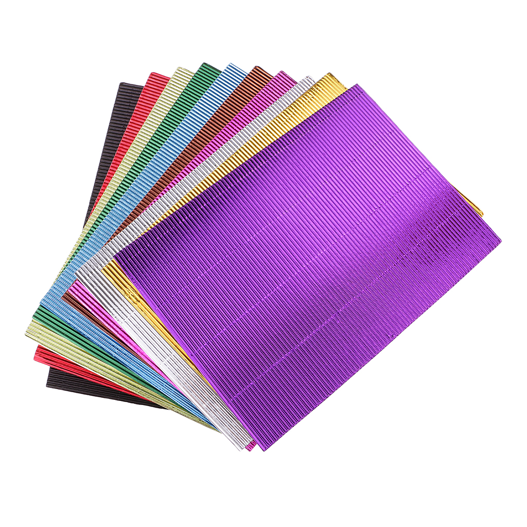 10x Corrugated Well Colored Paper Craft Cardboards Kids New Craft Making