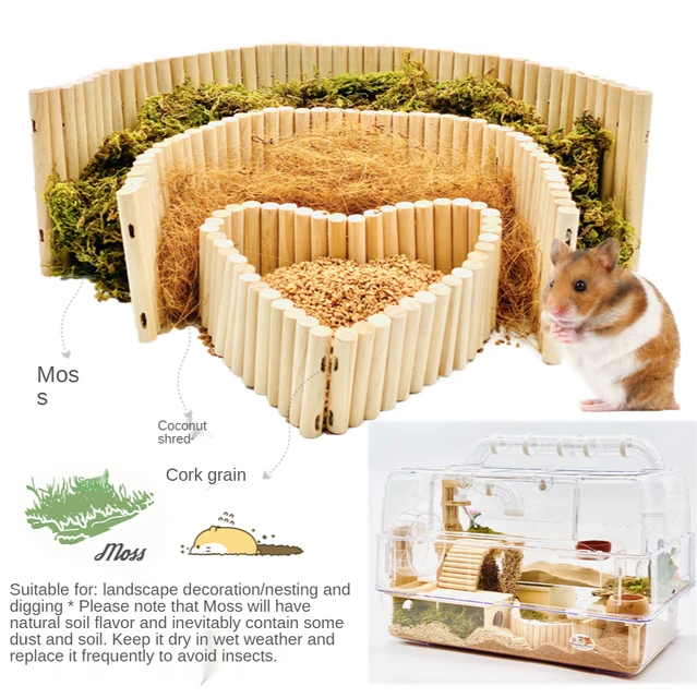 Wooden Hamster Toy Cork Grain Hamster Bedding Chipmunk Hamster Moss Hamster  Cage Landscaping Supplies Small Animals Bedding - Cages - AliExpress