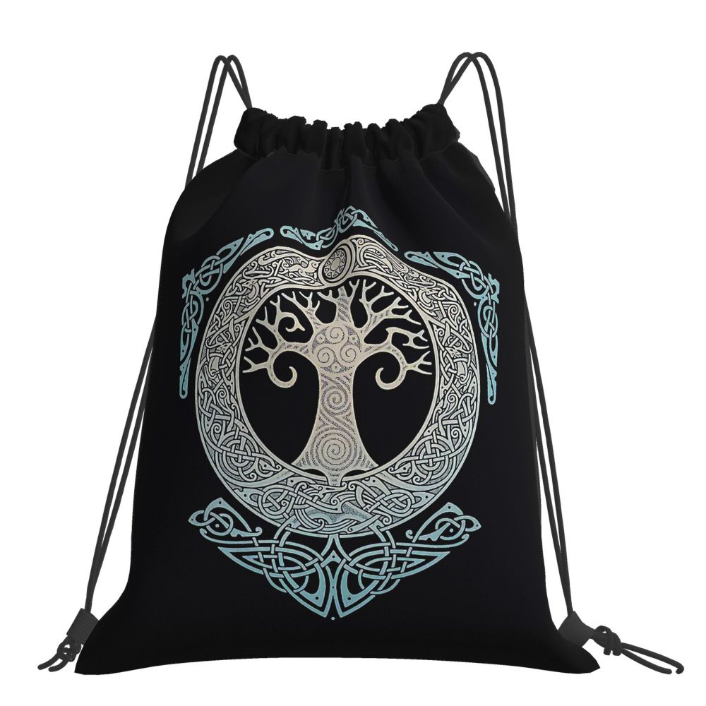 Vikings Raven Odin Valknut Celtic Design Drawstring Bags