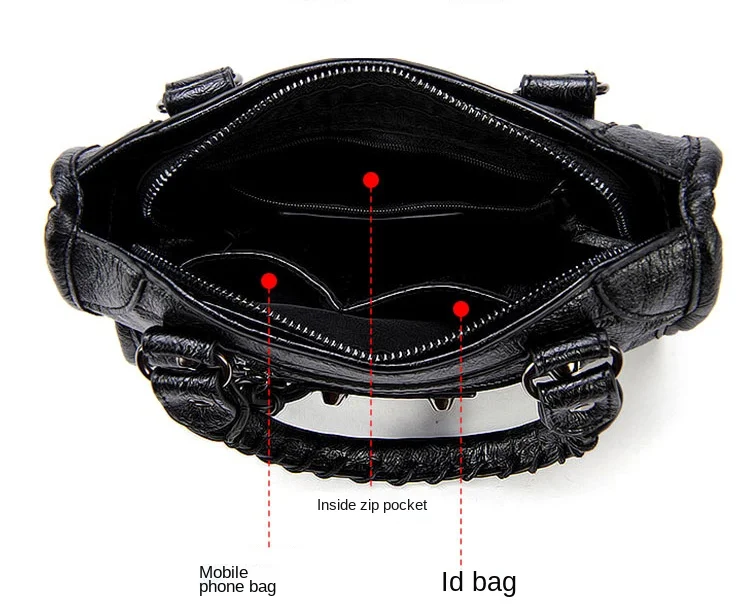 New Arrival Mini Small Motorcycle Bags Crossbody For Women Pu Soft Leather Brand Girls Shoulder Bags Black Hand Bags Tote