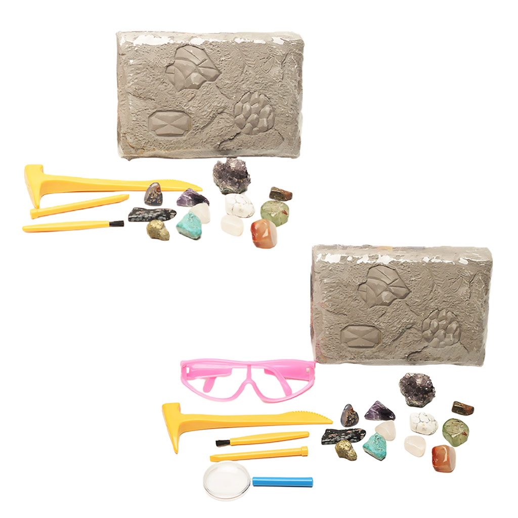 Mining Adventure Kit ,Excavate 12 Real Gems Stem Science Educational Toys Gemstone Mining Excavation for Mining Gift Kids Girls