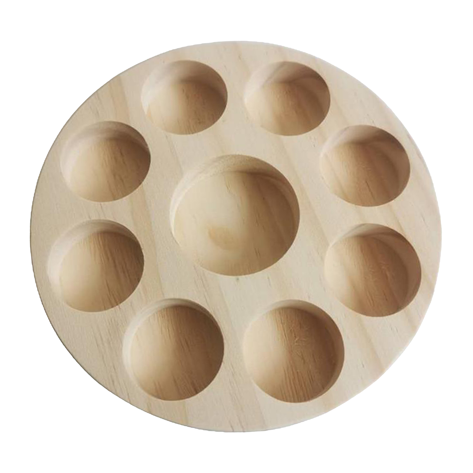 Round Wooden Essential Oil Display Stand Rack Container Cosmetic Storage