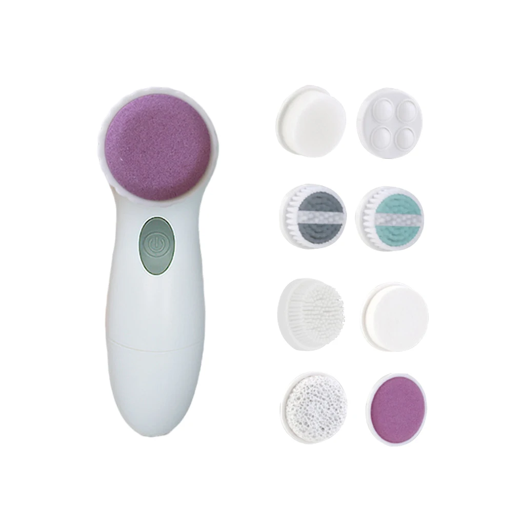 8 in 1 Electric Facial Cleansing Waterproof Facial Cleansing Brush Deep Cleaning Pore Cleaner Facial Massage Skin Tool