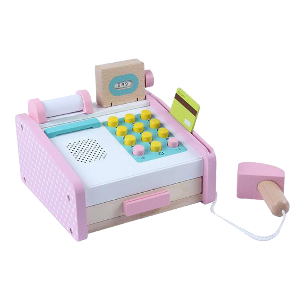 Wooden Cashier Toy Cash Register Play Set, Role Play Set for Children