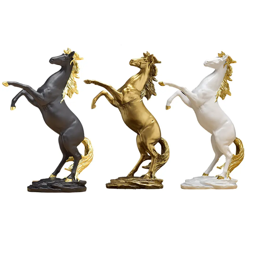 Galloping Horse Statue Resin Horse Figurine Decoration Bookcase Bookshelf Shelf Powerful Horse Sculpture Ornament