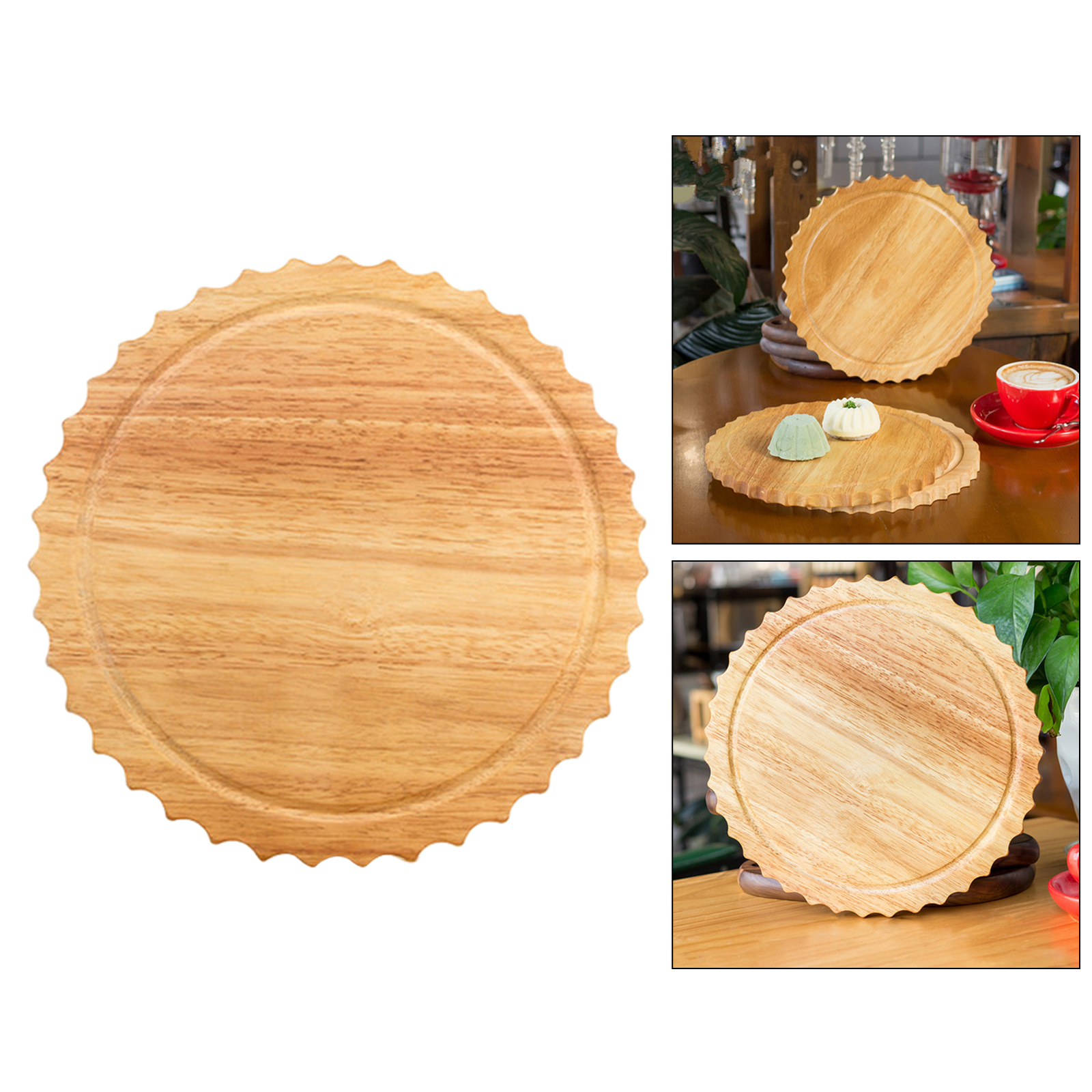 11 inches Round Wooden Cutting Chopping Board Pizza Peel Bread Cake Fruit Serving Tray Storage Organizer Utensils