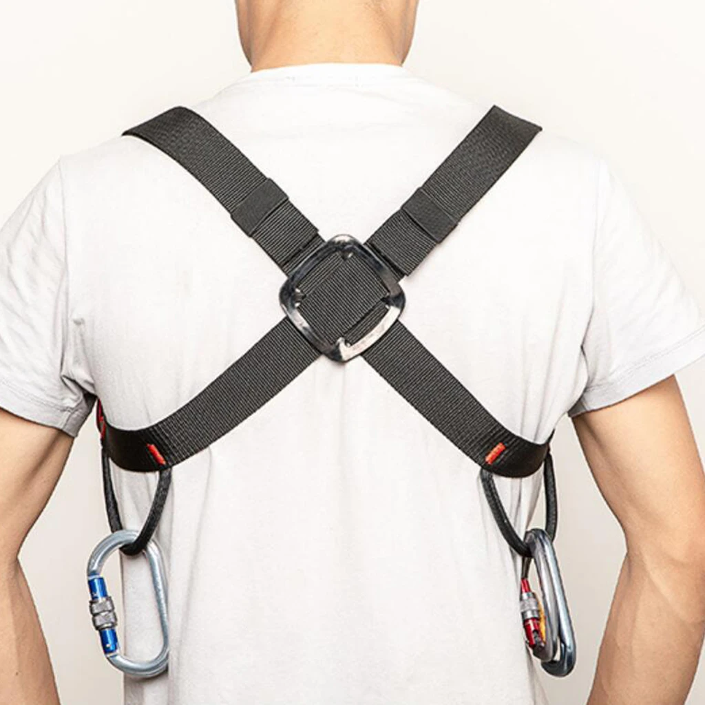 Adjustable Safety Harness Chest Ascender Shoulder Strap for Rock Climbing