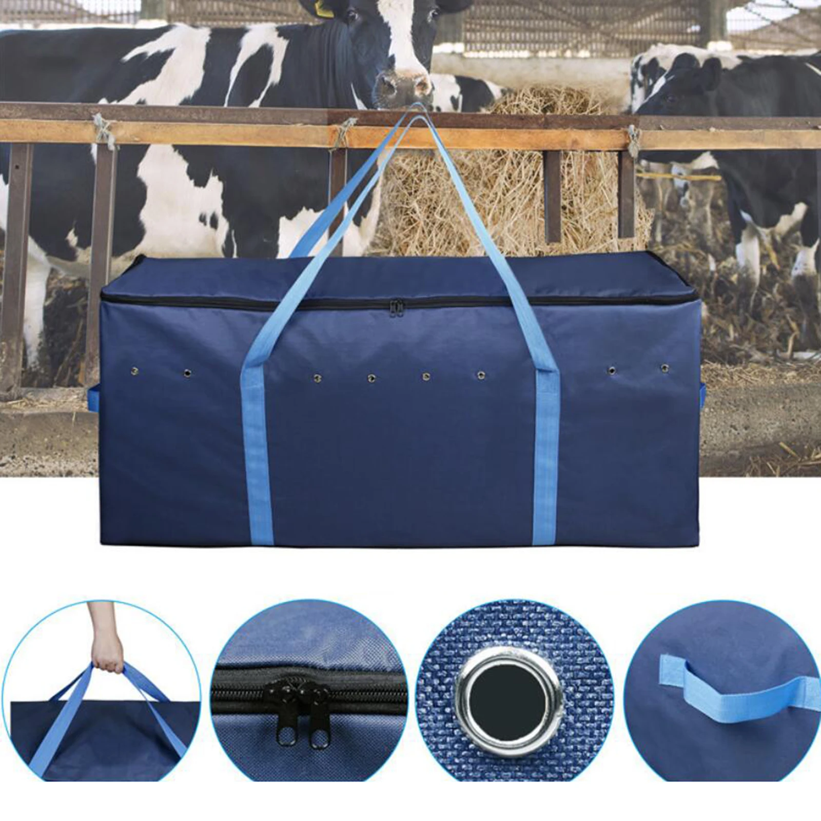 Folding Extra Large Hay Bale Storage Bag Livestock Horse Zippered Tote
