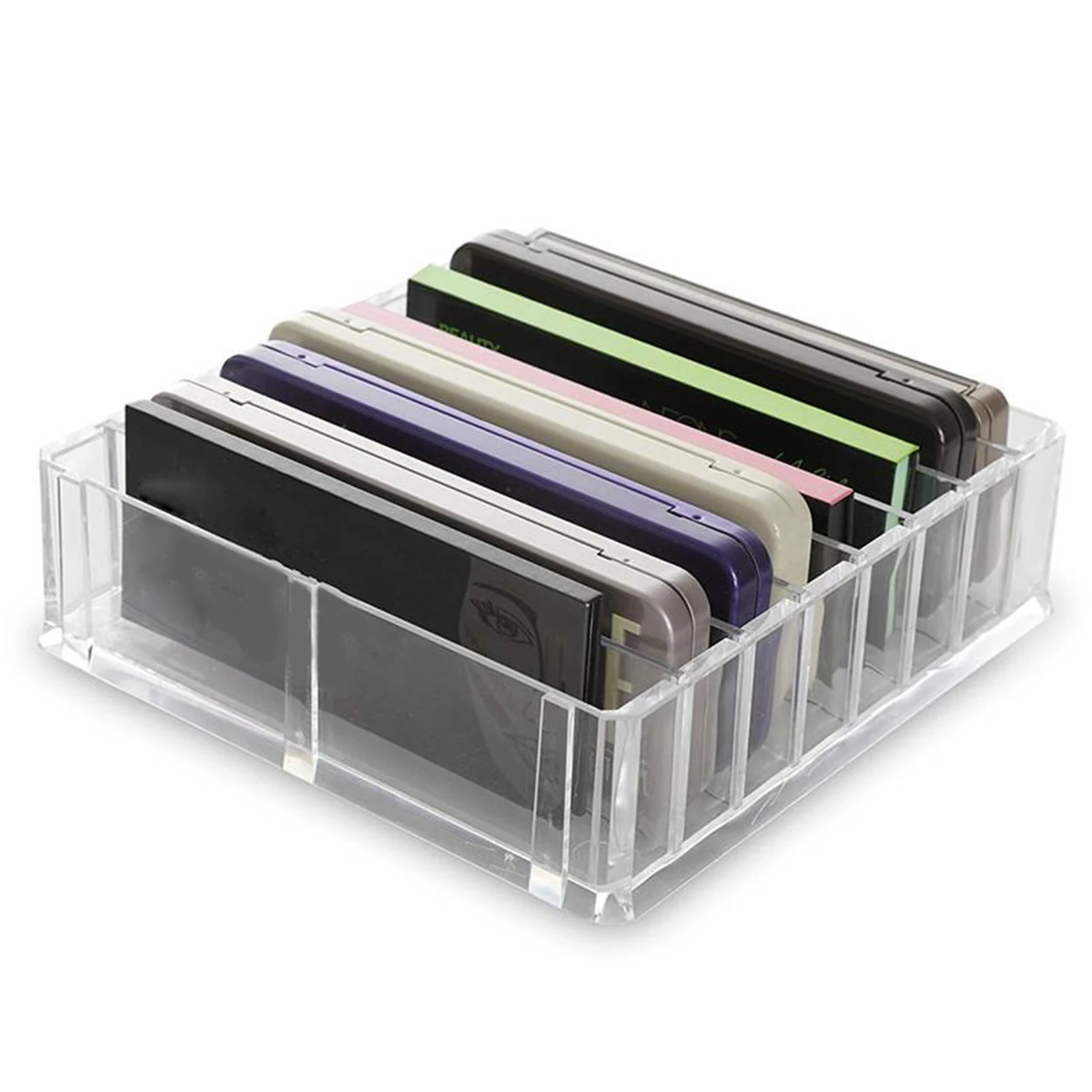 8 Grid Clear Acrylic Makeup Organizer Storage Box Women Powder Lipstick Eye Shadow Display Stand Holder Cosmetic Display