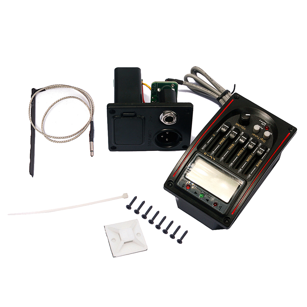 EQ LC-5 Band Tuner Guitar Preamp Equalizer Guitar Pickup Replacement Part, Black