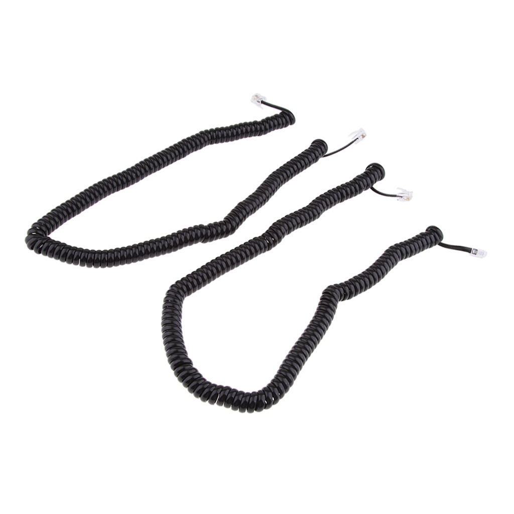 2x Telephone Handset Receiver Cord Phone Cable 4P4C RJ9 2.53-16.4ft
