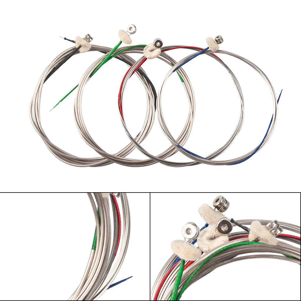 Lots 4 Upright 4/4 Double Bass Strings Instrument Parts Full Kit 10x10x1cm