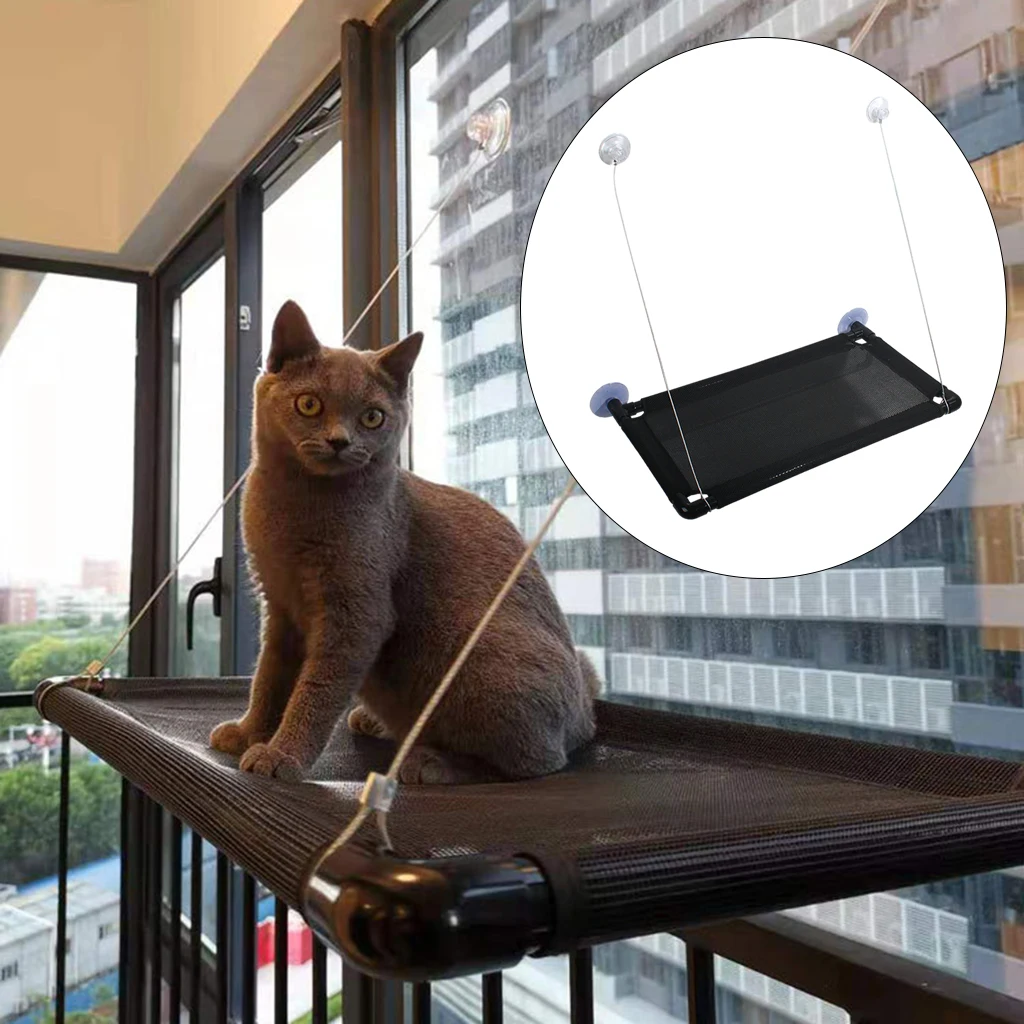 Sturdy Durable Cat Hammock Hanging Large Window Perch Wall Suction Cups Sill Sleeping Bag Bed Blanket Seat Safety Ledge 31kg