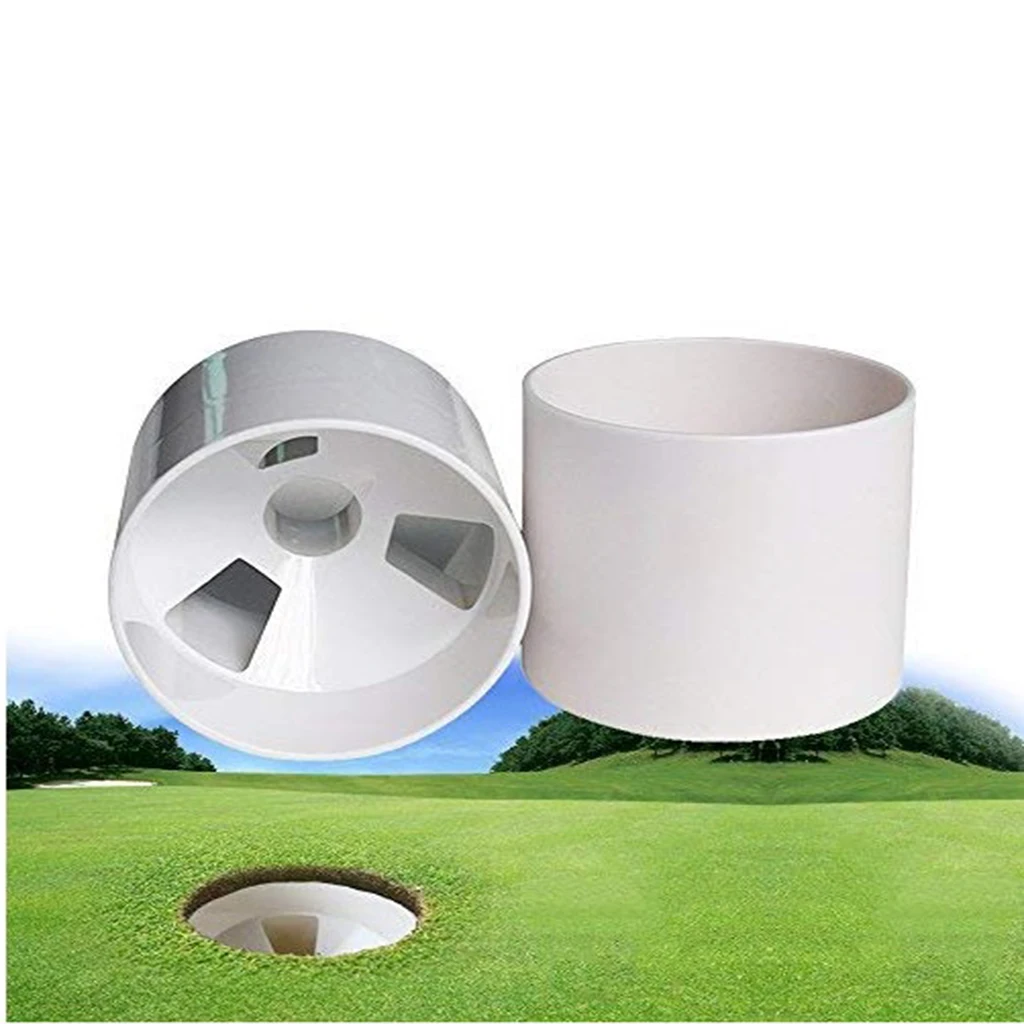 Durable Golf Hole Cup White Plastic Putting Green Putt Hole Training Aids