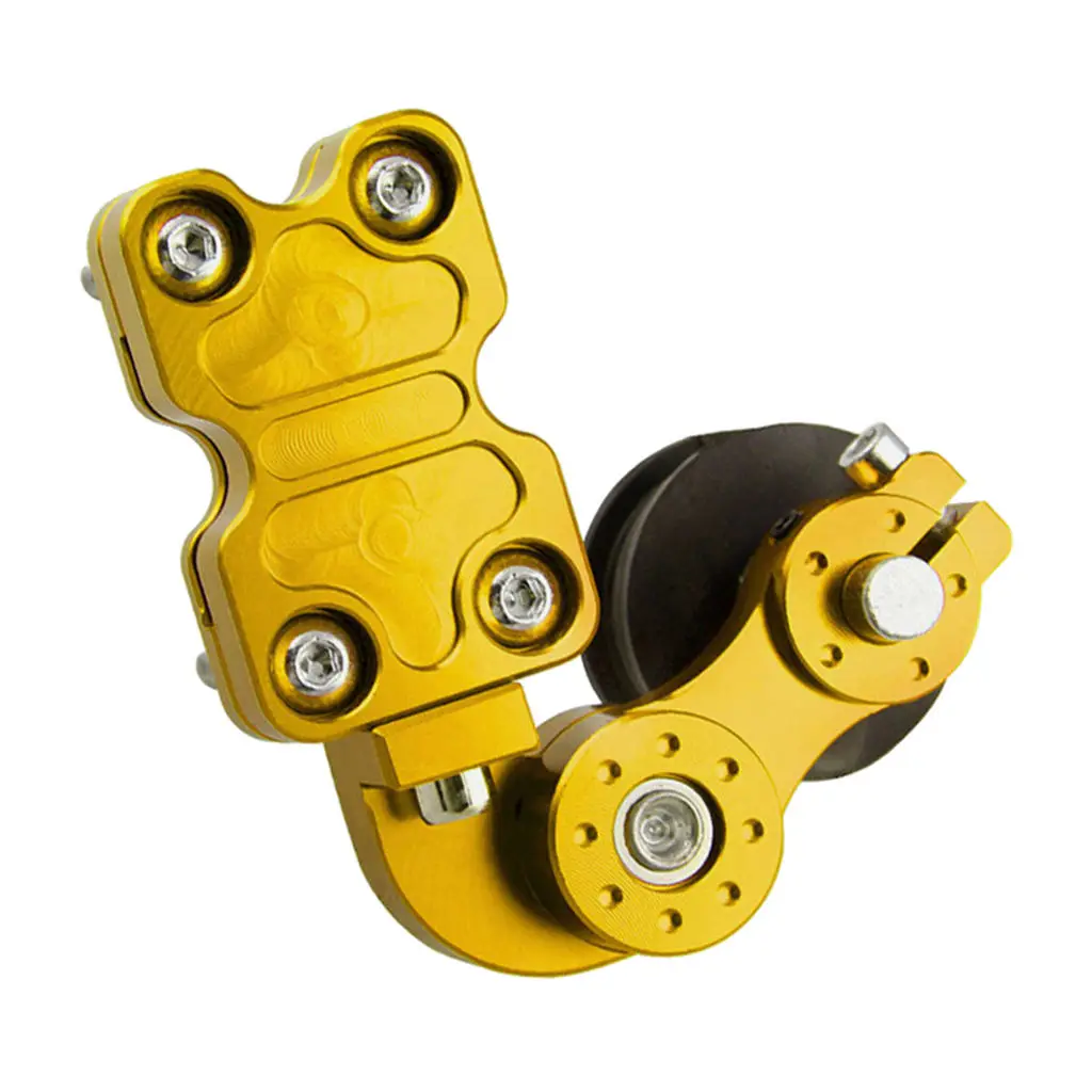 Universal Motocycle Chain Tensioner Roller Yellow Aluminum Alloy Chain Adjuster