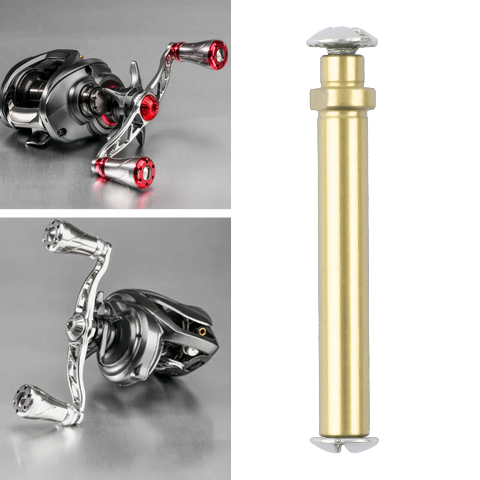 Solid Fishing Reel Shaft Repair Tools, Fishing Handle Knob, Long Rod Replacement Part, Aluminum Alloy