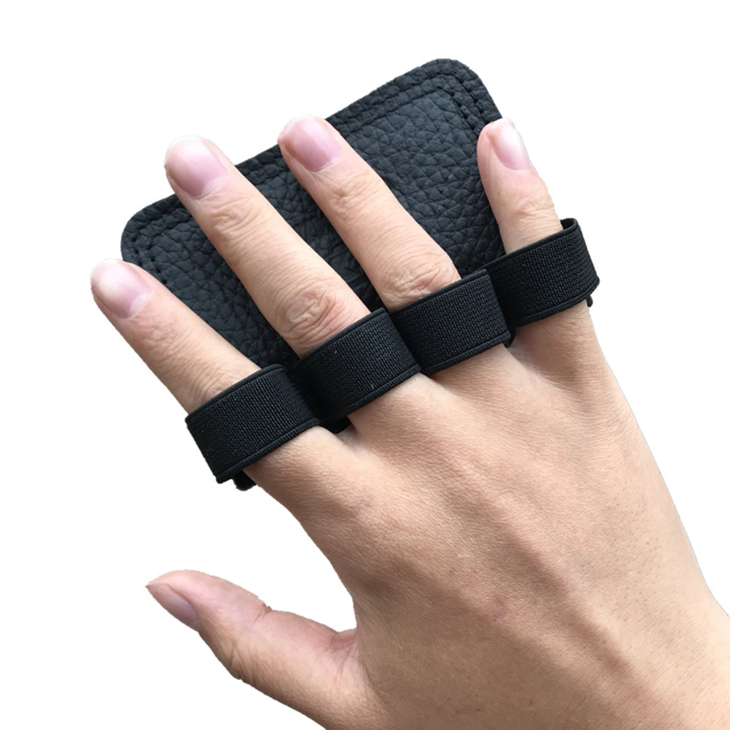 Leather Weight Lifting Palm Grips Strength Training Gym Hand 4 Finger Gloves Body Building Dumbbell Barbell Protect Grip