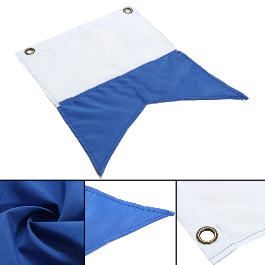 350 x 300mm White and Blue Scuba Diving Dive Boat Alpha Flag National Banner International Sign