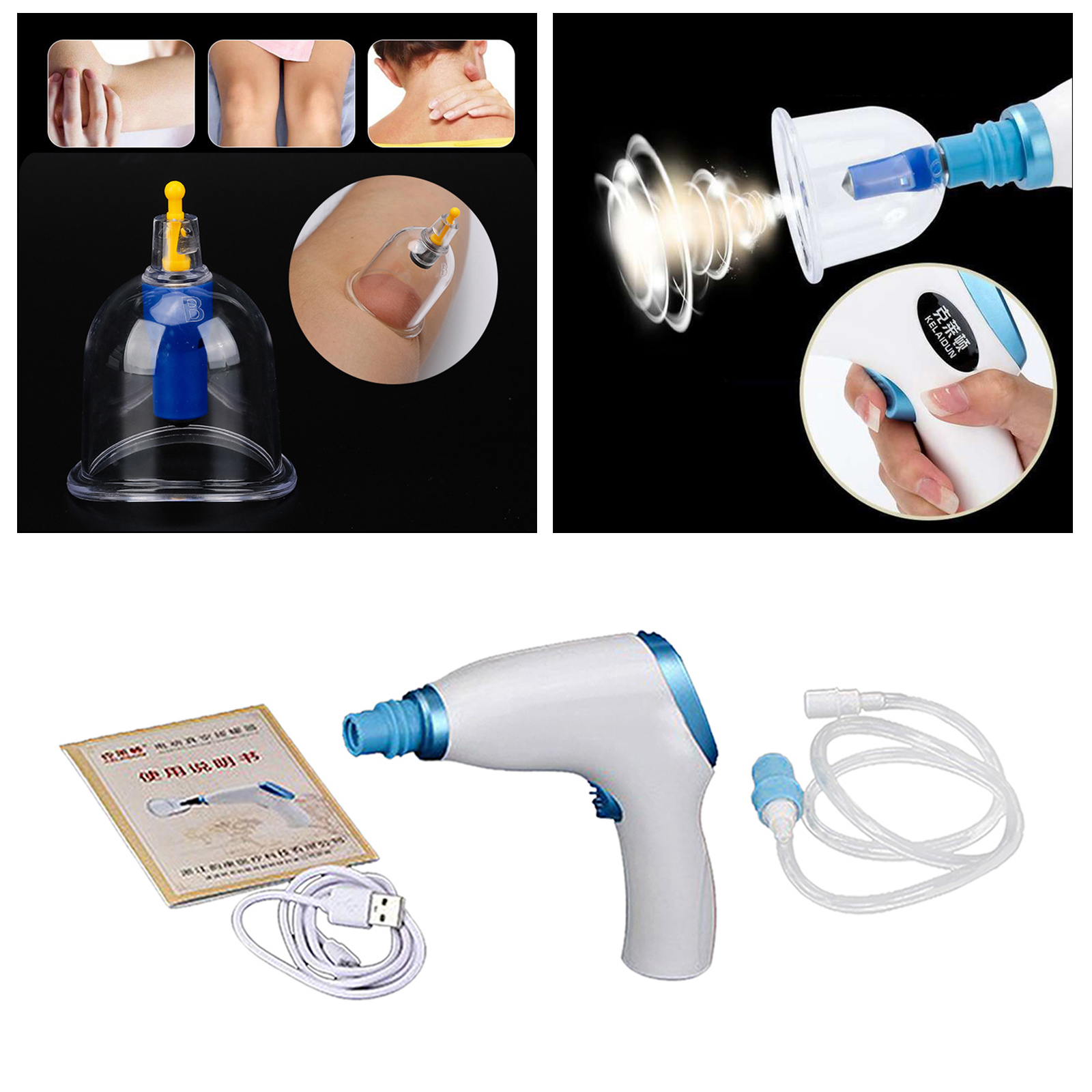 Professional Wet/Dry Electric Cupping Kit for Neck Pain Home Medical Physical Massage Anti Cellulite