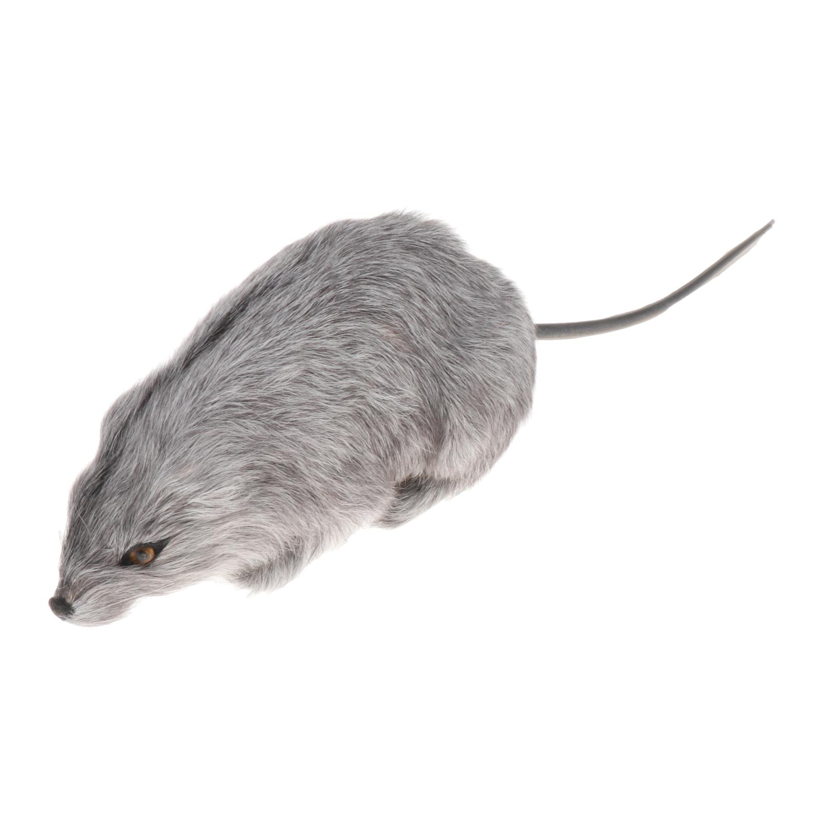 Short Plush Mouse Figure Halloween Table Top Dashboard Decor Prank Tricky