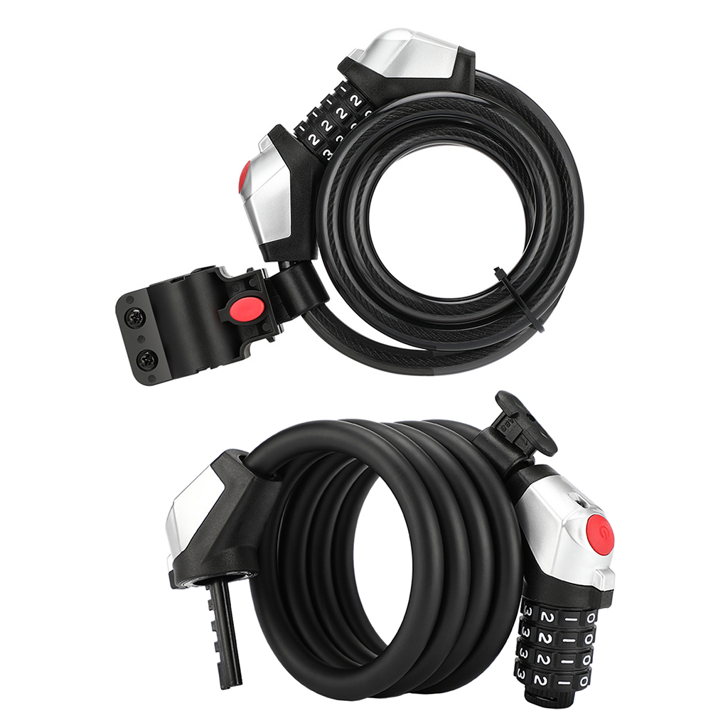 Bicycle Cable Lock Bike Security Anti-Theft Combination MTB Road Accessories 4 Digit Resettable Combination Code Lock