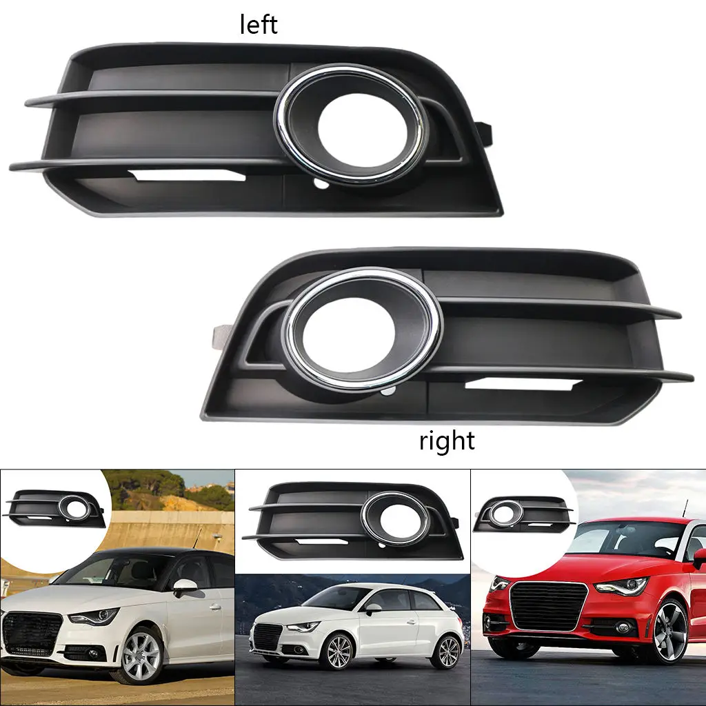 Front Lower Bumper Fog Light Grille Trim Fit for Audi A1 2010-2015 with Fog Light Hole Auto Parts