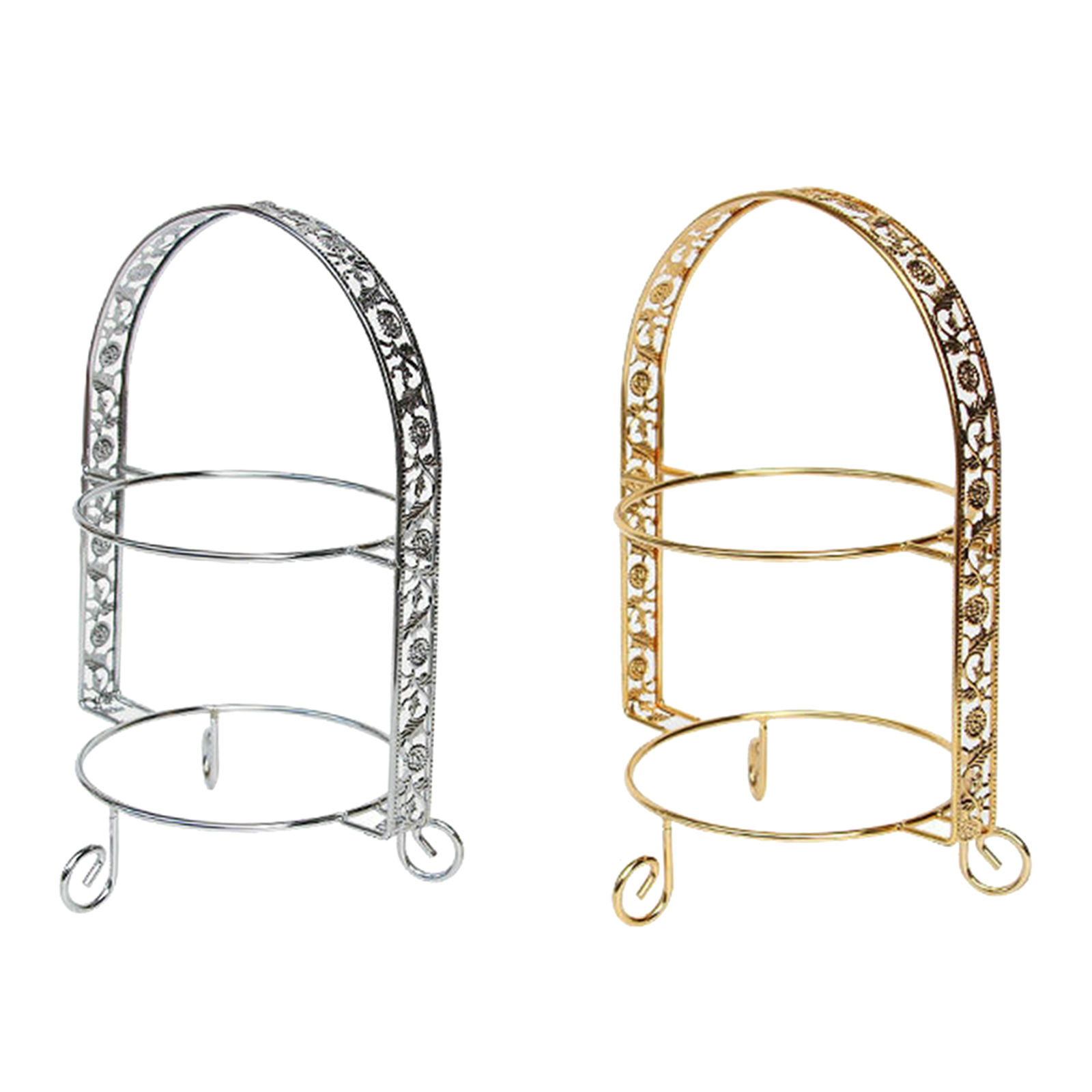 Iron 2-Tire Cupcake Platter Metal Display Cake Tray Stand Serving Plate Plate Rack Kitchen Party Holiday Wedding Decor