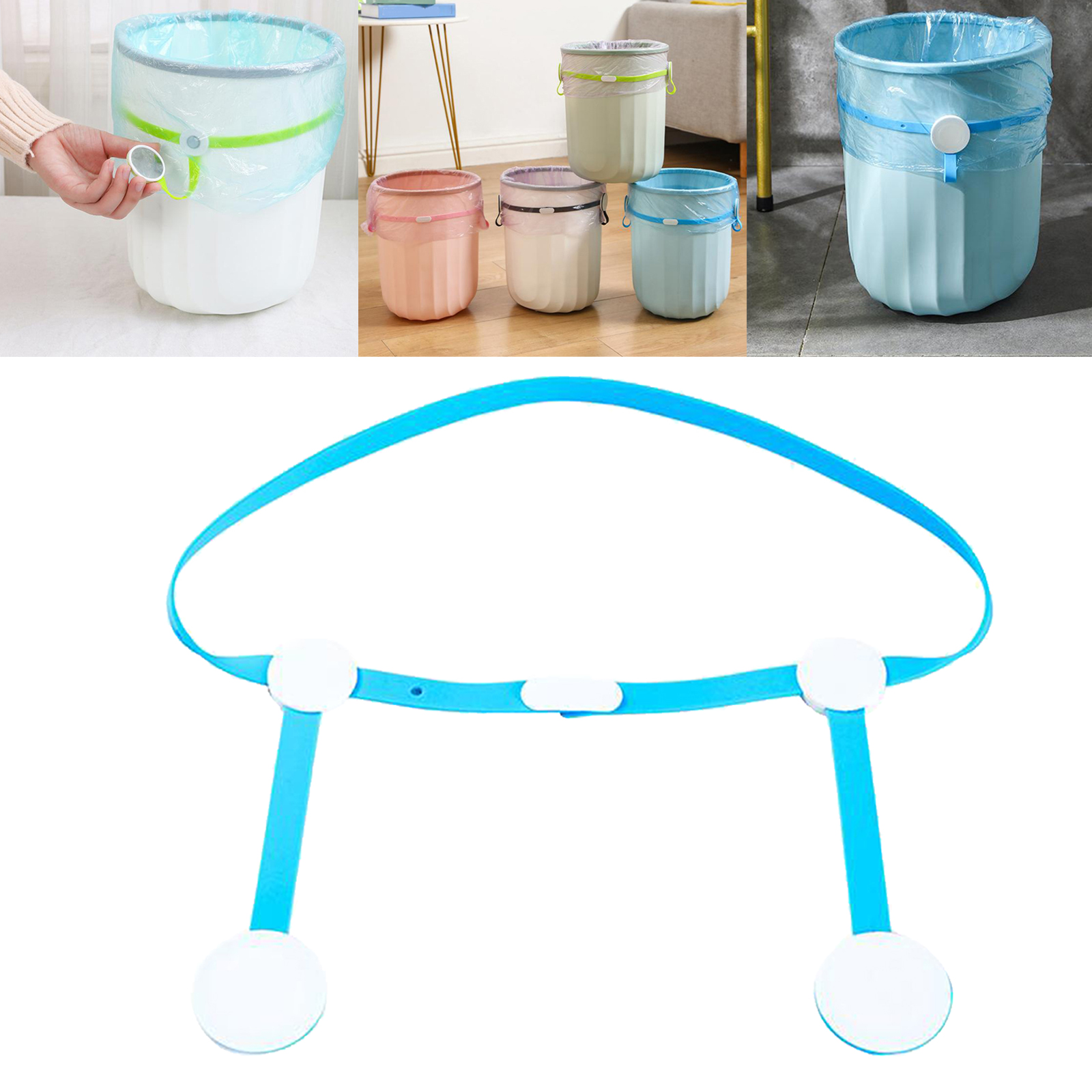 Waste Bin Trash Bag Clip Trash Can Bag Bands Waste Basket Garbage Bin Clamp for Home Office Kitchen Bedroom Living Room