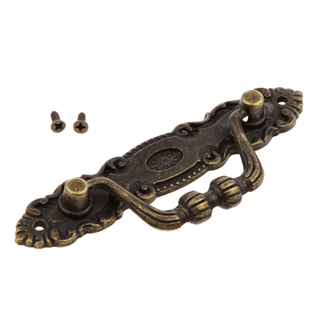1 Set Of Vintage Bronze Cabinet Wardrobe Drawer Door Pulls Handles