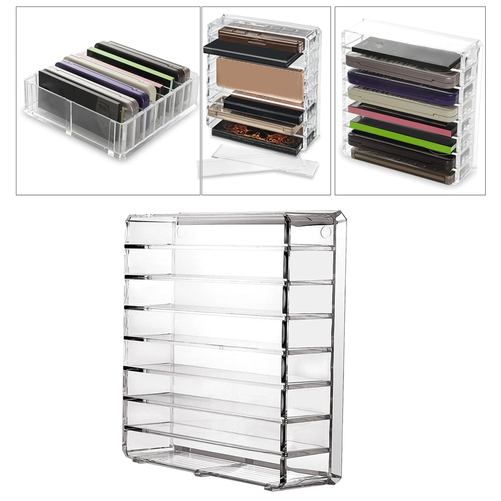 8 Grid Clear Acrylic Makeup Organizer Storage Box Women Powder Lipstick Eye Shadow Display Stand Holder Cosmetic Display