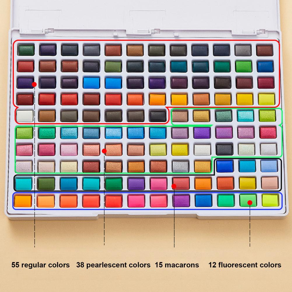 Conjunto de Pintura Livre de Ácido Suprimentos de Pintura Kit de Tinta para Estudante Aquarela Cores Plástico Intermitenível Sólida 120 10 Cheap Water Color