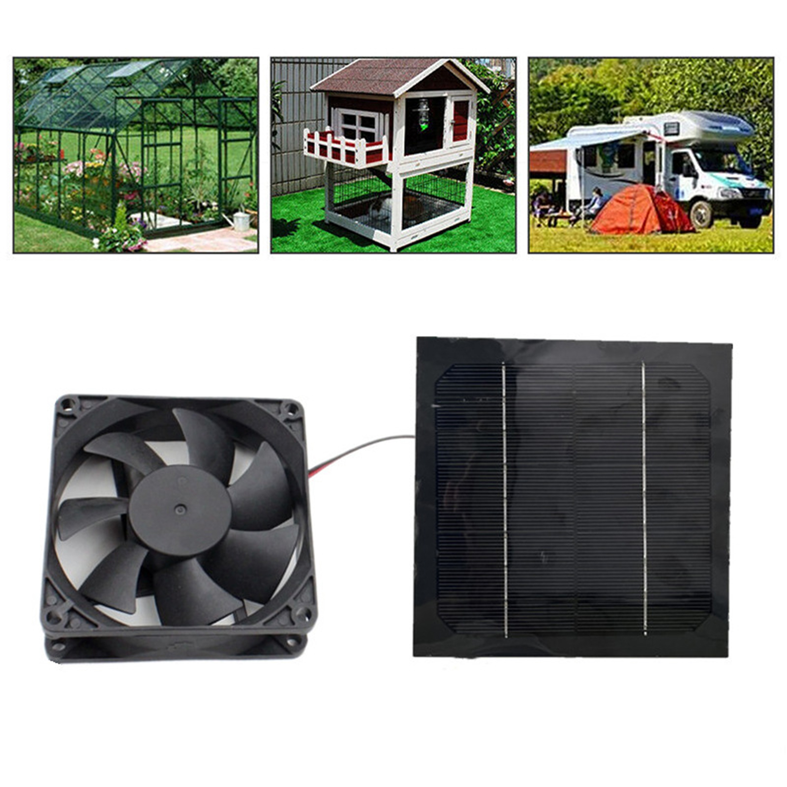 20W 6 Inch Solar Exhaust Fan Kit Air Extractor Mini Ventilator Solar Panel Powered Fan for Dog Chicken House Greenhouse