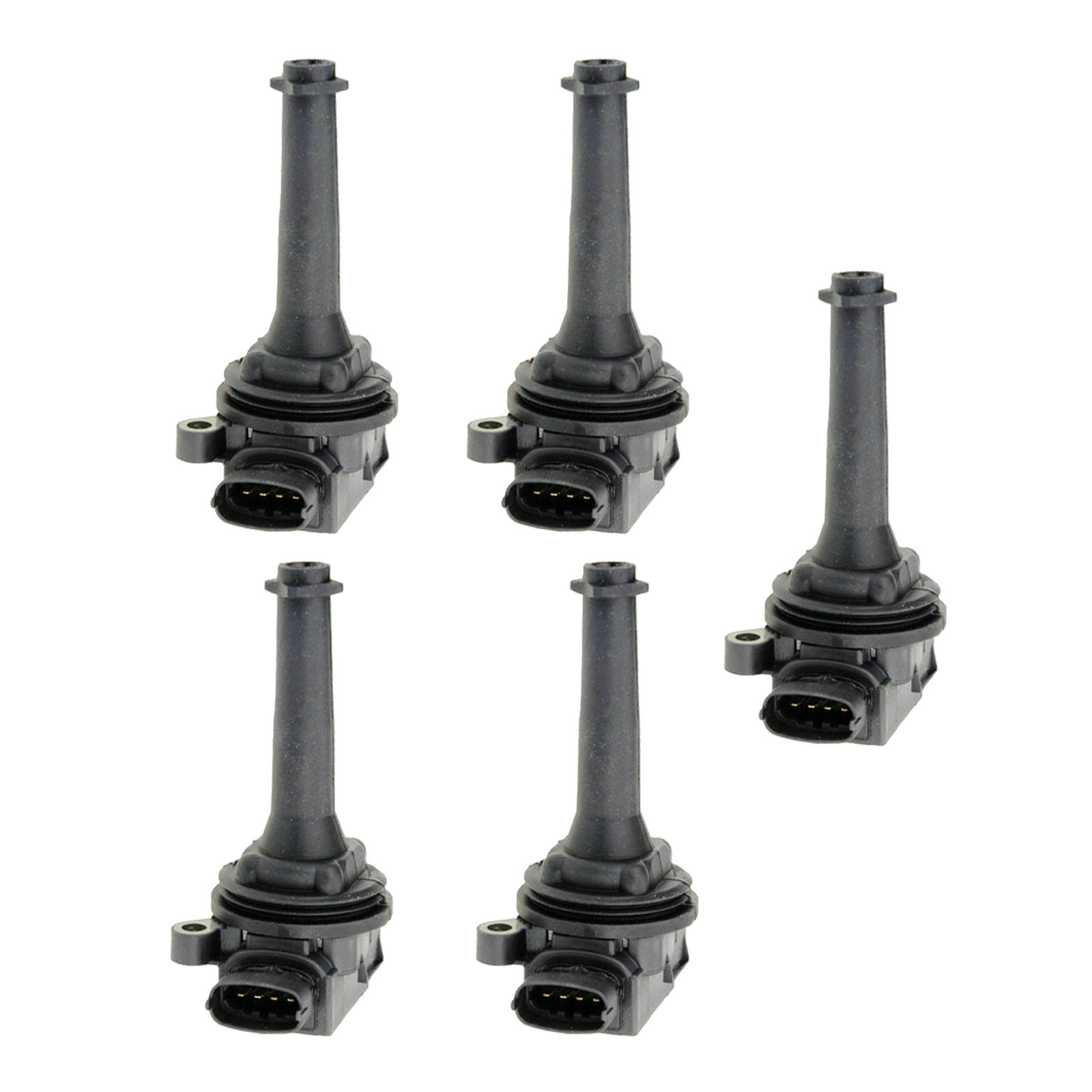 5-Pack Ignition Coils Premium Black Replacement for Volvo C70 S70 XC70 XC90 9125601 Auto Parts 30713416 Car Supplies